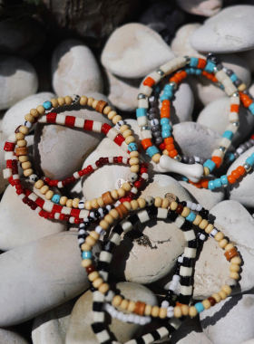 waki岛屿碎片轻奢多圈宝石手链小众设计气质闪亮甜美男女串珠时尚