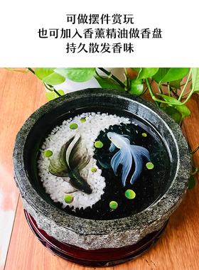 太极双鱼国风艺术摆件客厅卧室办公手工3D立体绘画礼物