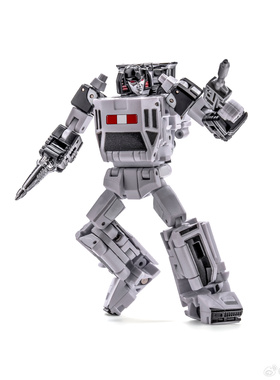 变形玩具NEWAGE NA H69P 白警 异色飞毛腿 警戒线小比例成品模型