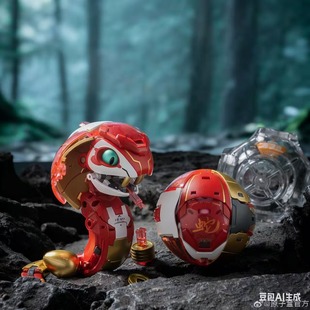 原子盒十二生肖系列小蛇papa巳蛇 原创变形潮玩手办模型可动摆件