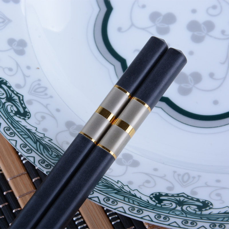 鸿鹰合金酒店高档餐具双包筷子