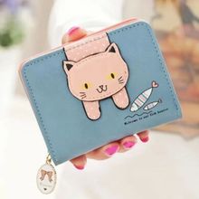 Women Cute Cat Wallet Small Zipper Girl Wallet Brand Designe