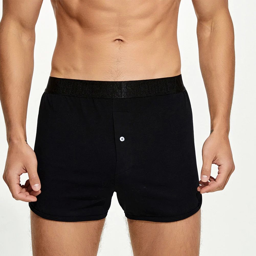 Mens Casual Button Boxers Briefs Low Rise Tracksuit Shorts T