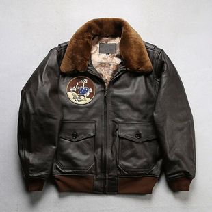 Leather Flight Jacket Winter Size Genuine Large Men