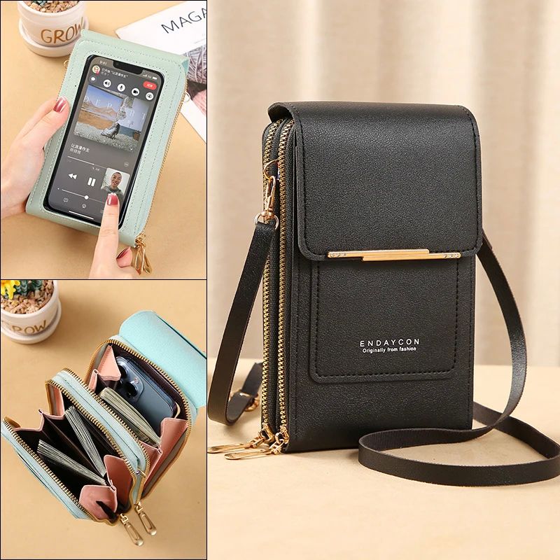 Women Crossbody Shoulder Bags Wallets Touch Screen Cell Phon