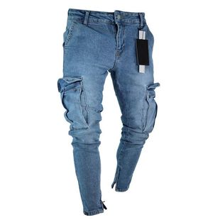 Slim Pocket Jeans Thin Denim Autumn Mens Summer Regula Pants