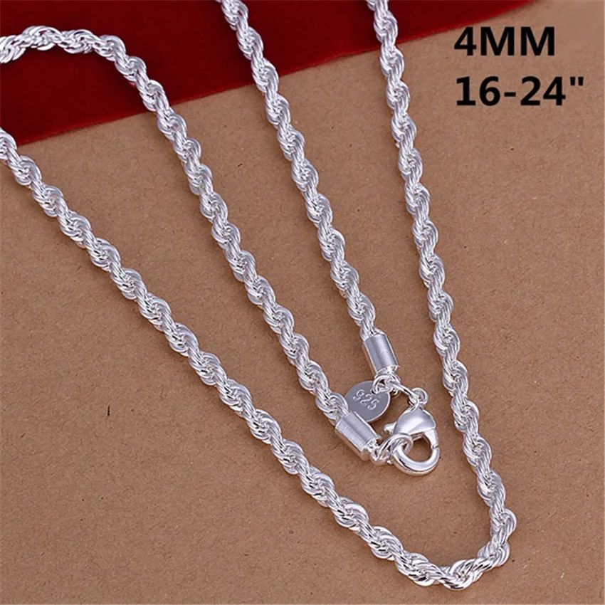 16-24inch for women men Beautiful fashion 925 Silver charm 4