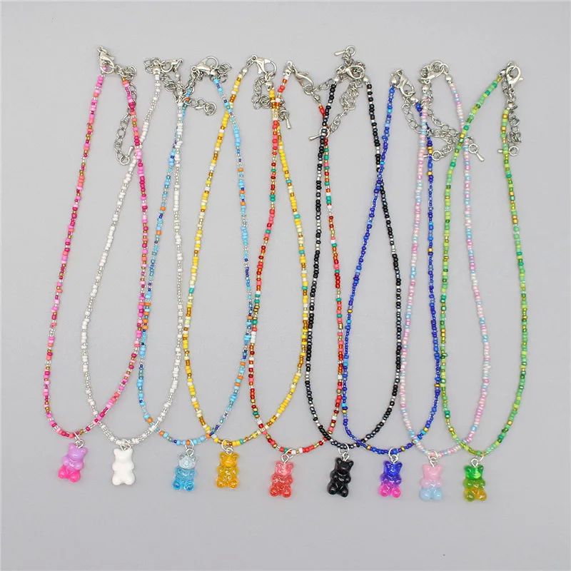 New Bohemia Korean Lover Colorful Gummy Bear Pendant Choker