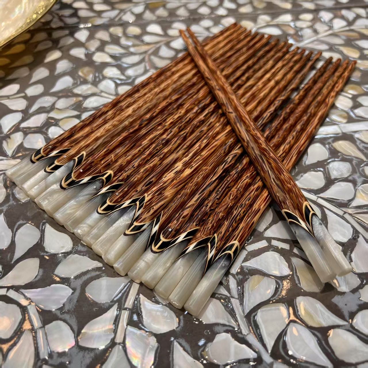 HM089原木原色家用椰子木贝壳镶嵌装饰桌面摆件尺寸：25cm,餐饮具,筷子,淘宝优惠券,粉丝福利购,淘宝优惠卷