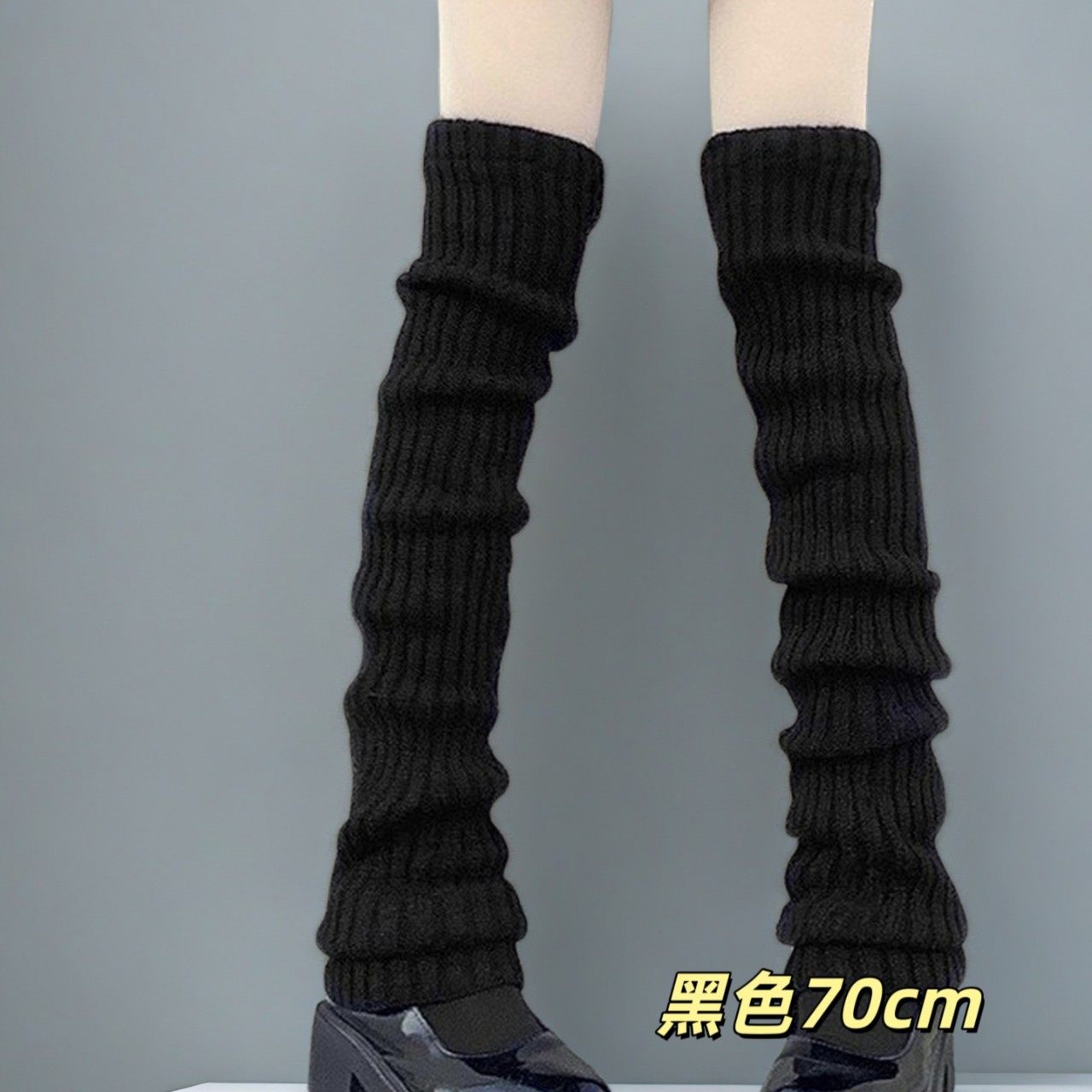 跨境袜套jk秋冬堆堆女款白色冬季针织y2k灰色保暖中筒小腿袜子