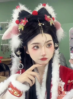 绒球流苏发簪浆果发夹