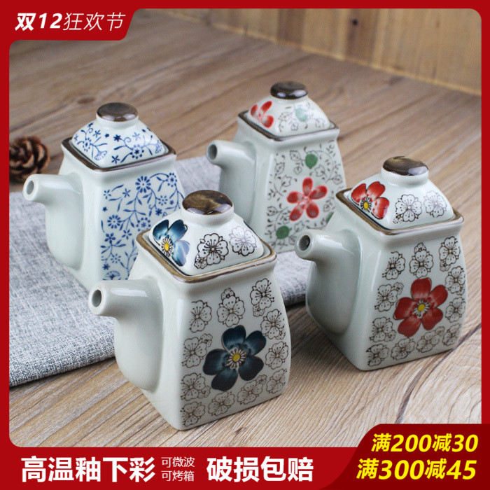 日式和风 油壶酱油瓶 调料瓶酱醋壶香油瓶 调味罐 特色餐具景德镇