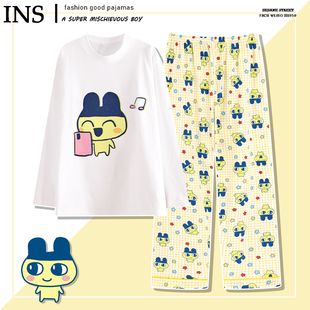 可爱拓麻歌子麻美吉睡衣女春秋季长袖长裤圆领宽松网红款家居服