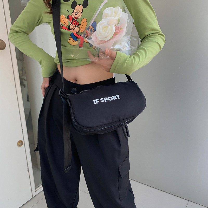 包包2020新款斜挎包休闲百搭运动风小方包时尚简约尼龙布单肩包女