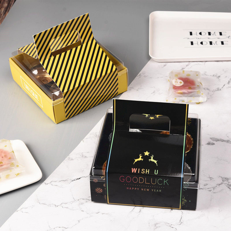 中秋月饼火烈鸟包装盒礼盒冰皮蛋黄酥礼品盒子手提袋创意四粒