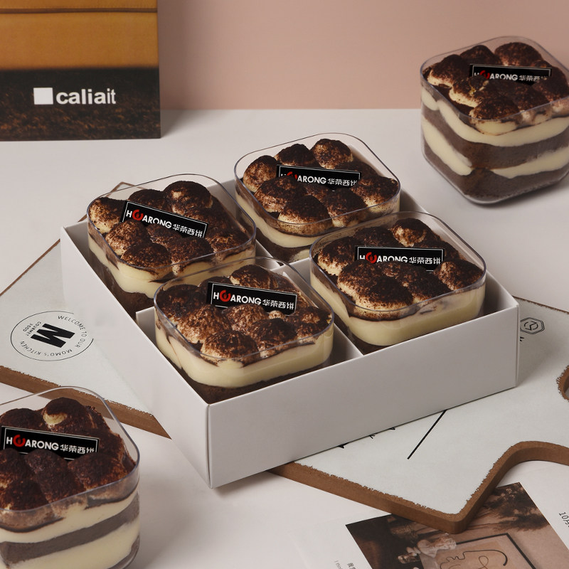 蛋糕包装盒四/6宫格慕斯泡芙甜品打包盒下午茶透明手提盒野餐盒子