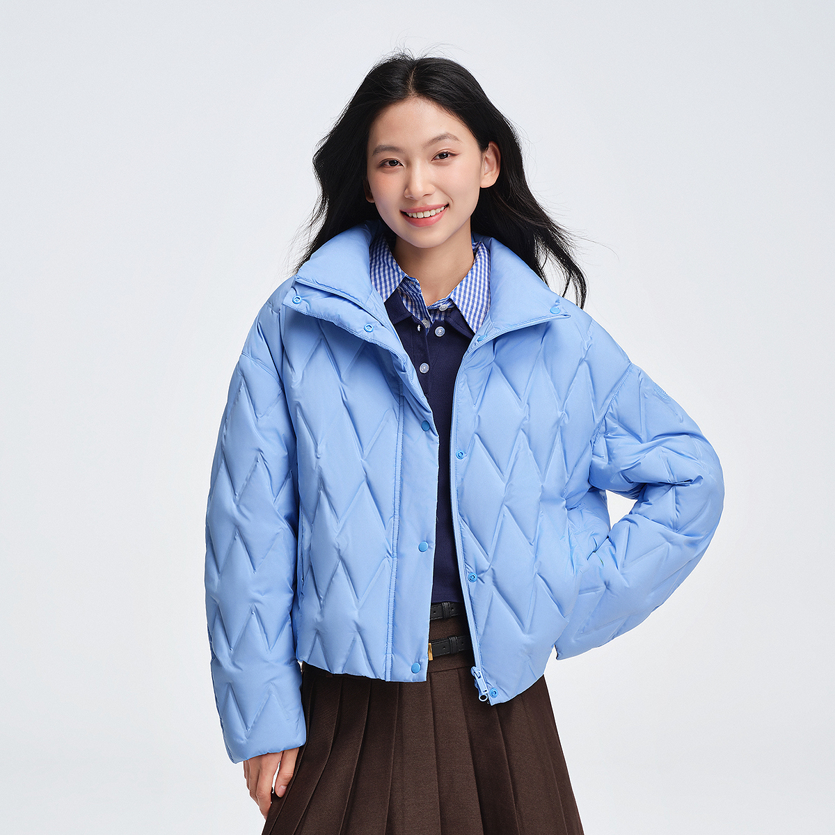 波司登羽绒服女2025年秋冬季新款时尚百搭保暖菱格外套B250135326