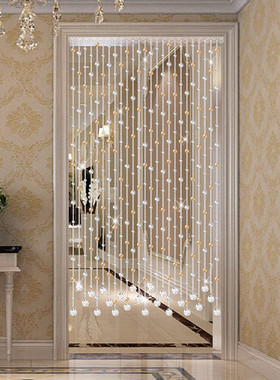 水晶门帘珠帘客厅隔间帘玄关屏风家用装饰挂帘珠子窗帘珠炼 炼 免