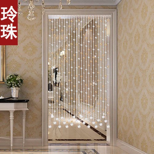 客厅免打孔水晶门帘玲珠