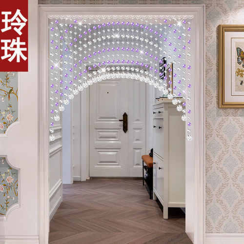 装饰简欧风过道免打孔水晶门帘