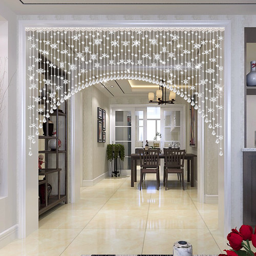 水晶珠帘门帘隔断客厅玄关过道雪花装饰家用卫生间卧室结婚挂帘子