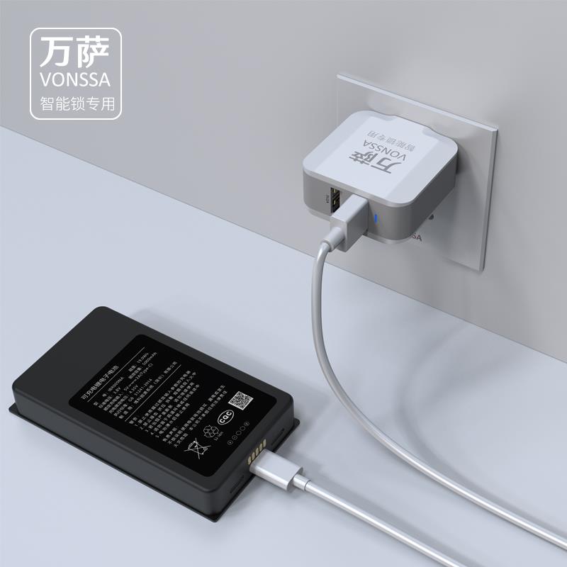 指纹锁锂电池专用充电器适用于华宝通华悦智能锁聚合物锂离子电池