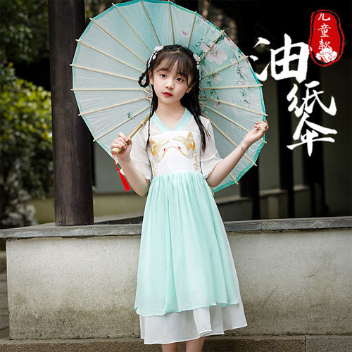 儿童汉服油纸伞舞蹈伞汉服儿童