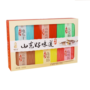 礼季和山东特产高粱饴大姜糖地瓜干花糕糖果零食420克软糖礼盒