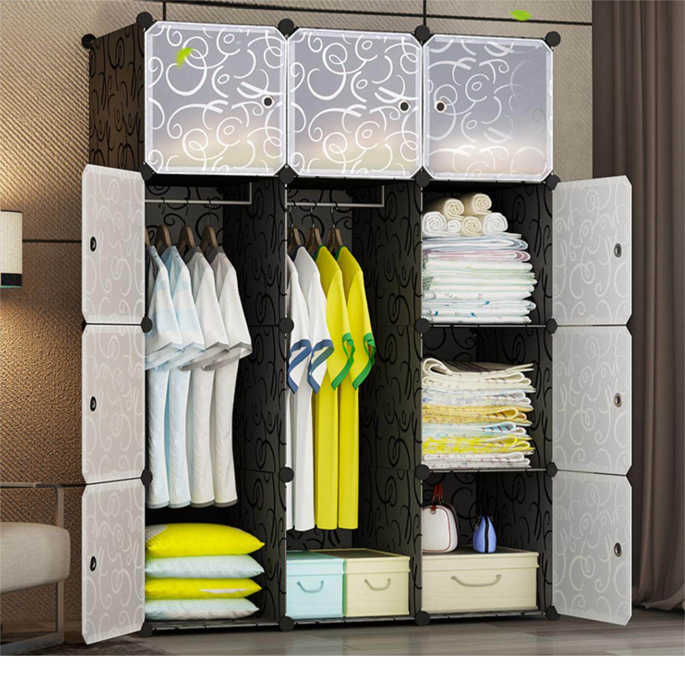 【魔片的故事】简易衣柜现代简约布衣柜租房家用卧室组装收纳柜子