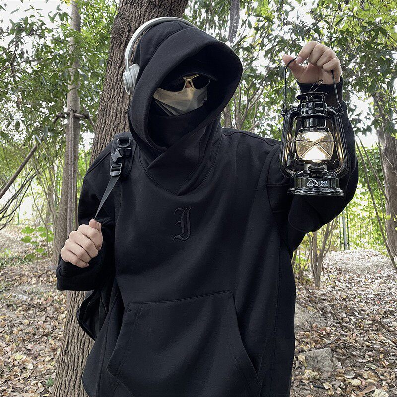 SOCIAL FEAR I-REN 닌자 파일 칼라 자켓 스웨트 셔츠 남성용 후드 겨울 아메리칸 스타일 벨벳 두꺼운 600G HEAVY STIFF