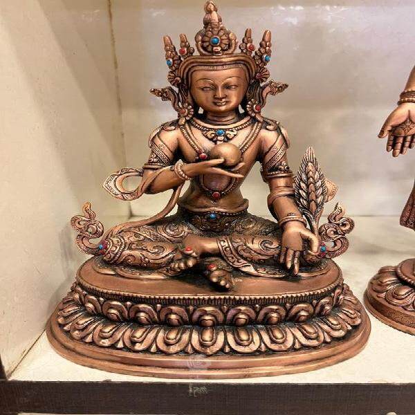 尼泊尔紫铜地藏王菩萨佛像 藏传密宗手工铜雕像fo高25cm尼泊尔8寸