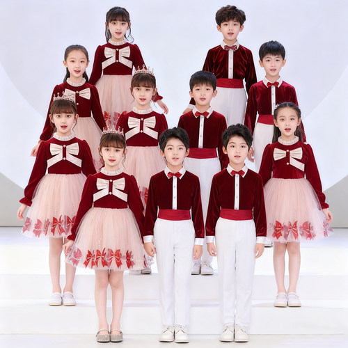 元旦儿童合唱演出服男女幼儿园