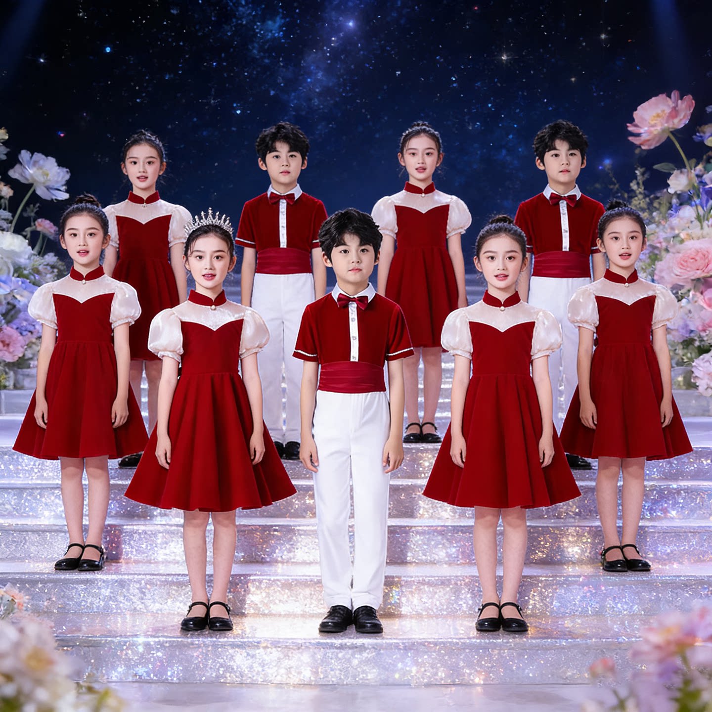 儿童合唱服男女童表演服装演出服图片