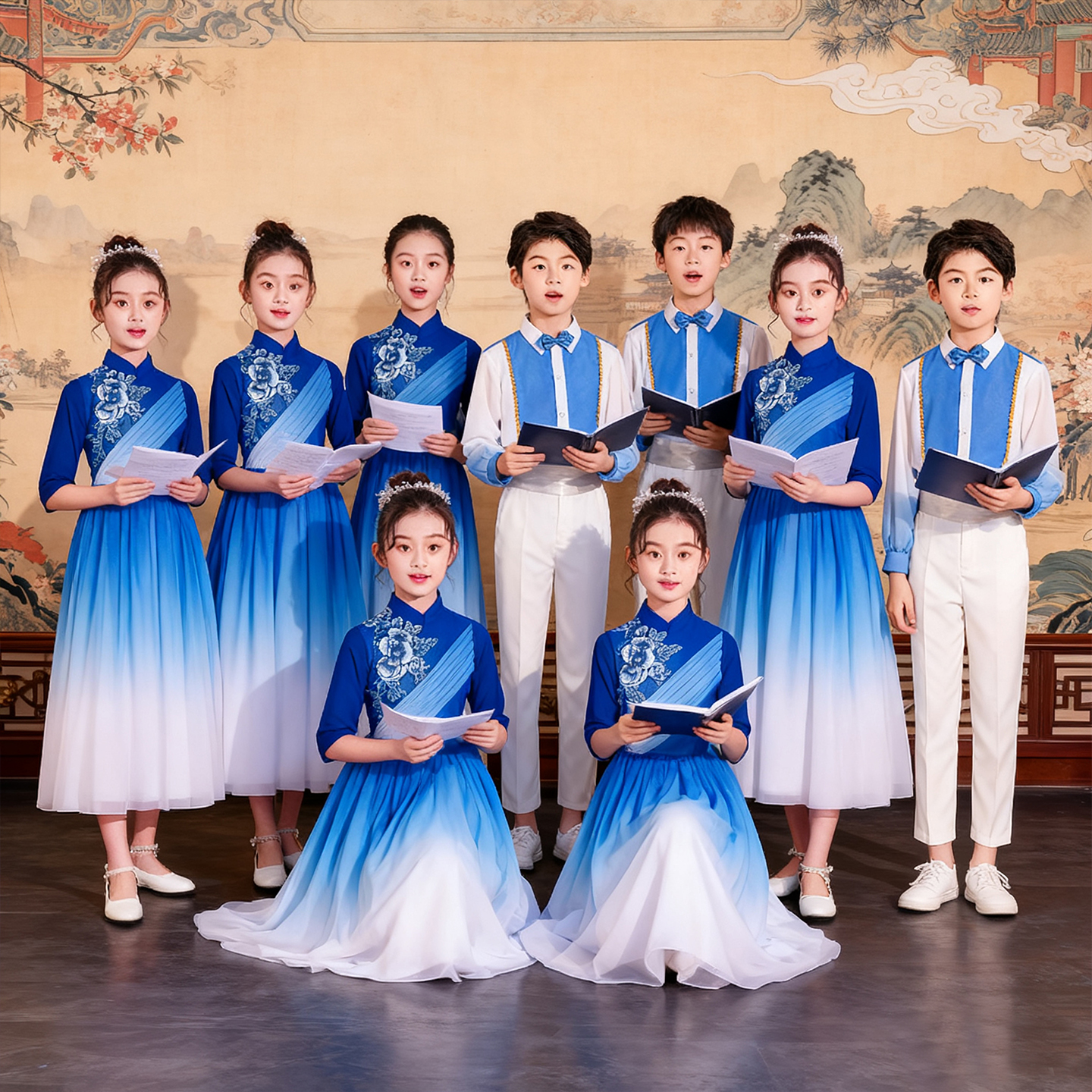 元旦儿童中国风大合唱演出服