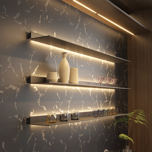 梅氏墙上置物架发光铝合金收纳