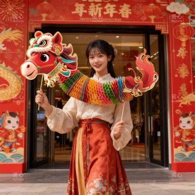 新年装饰品氛围布置2026马年古风灯笼过年拍照道具仪式感蜂窝纸马