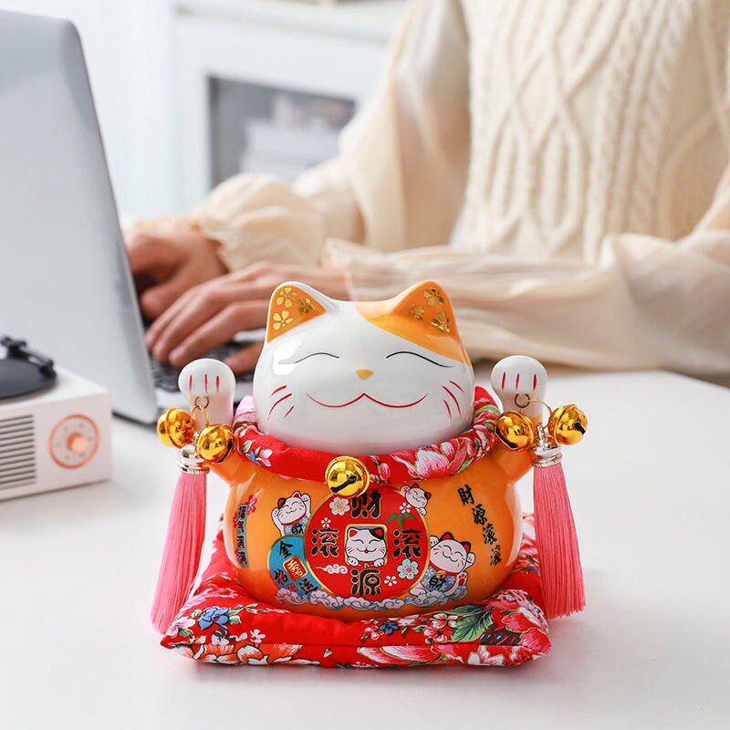 速发大号招财猫陶瓷存钱罐家摆意件店铺开业送礼创居礼品储蓄罐