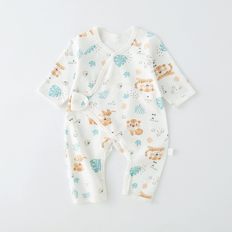 速发新生儿儿衣服纯棉春款春秋薄装套装连身睡衣爬骨新生宝宝哈衣