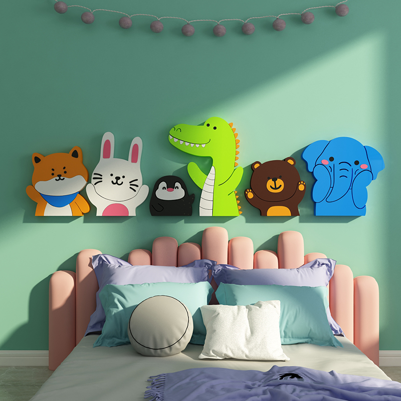 速发儿童房墙面装饰男墙房间布立电视背景孩贴纸自粘床头置体