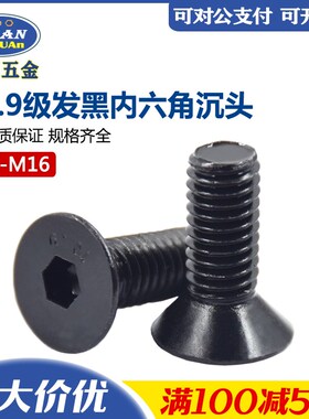 速发高强度10钉级沉头内六角螺.DI7螺平头六方螺丝钉平杯1丝M4