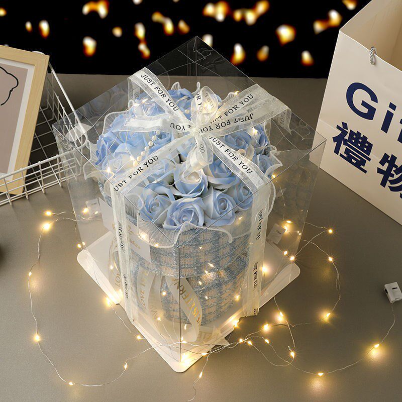 速发生日妈送老妈朋友闺蜜师生大束碎冰蓝玫瑰花束