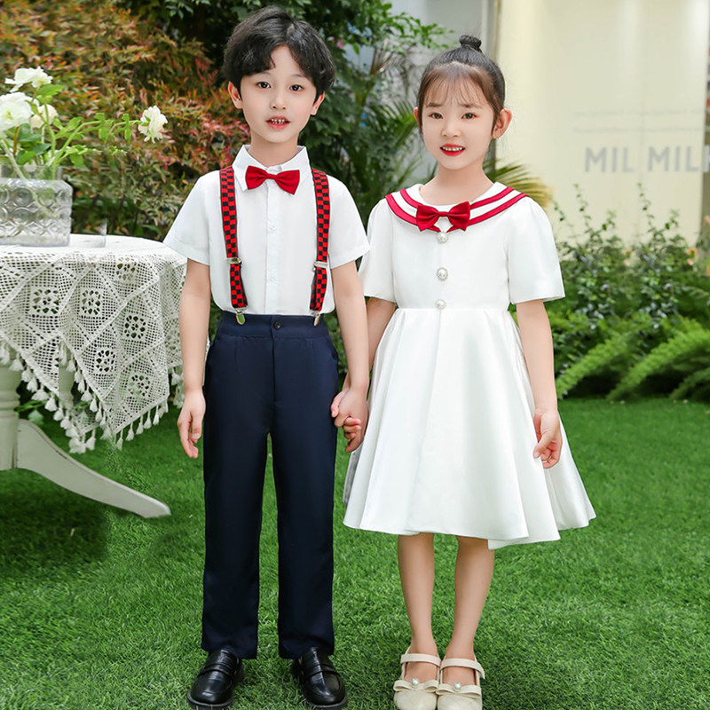 速发儿比合唱演出服中小学童朗诵童赛六一表演服男生主持人礼服