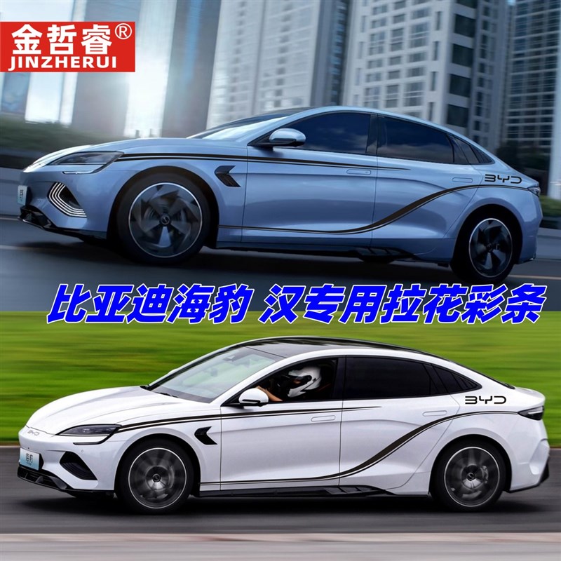 速发适用于比亚迪06车贴拉贴汉EV DMI纸运动改装饰花秦车身贴画花