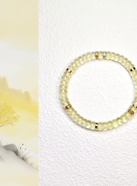 天然柠檬黄水晶直切手串招财水晶小众首饰