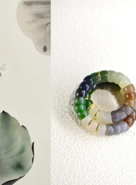 和田玉白玉碧玉烟多宝大肠手串