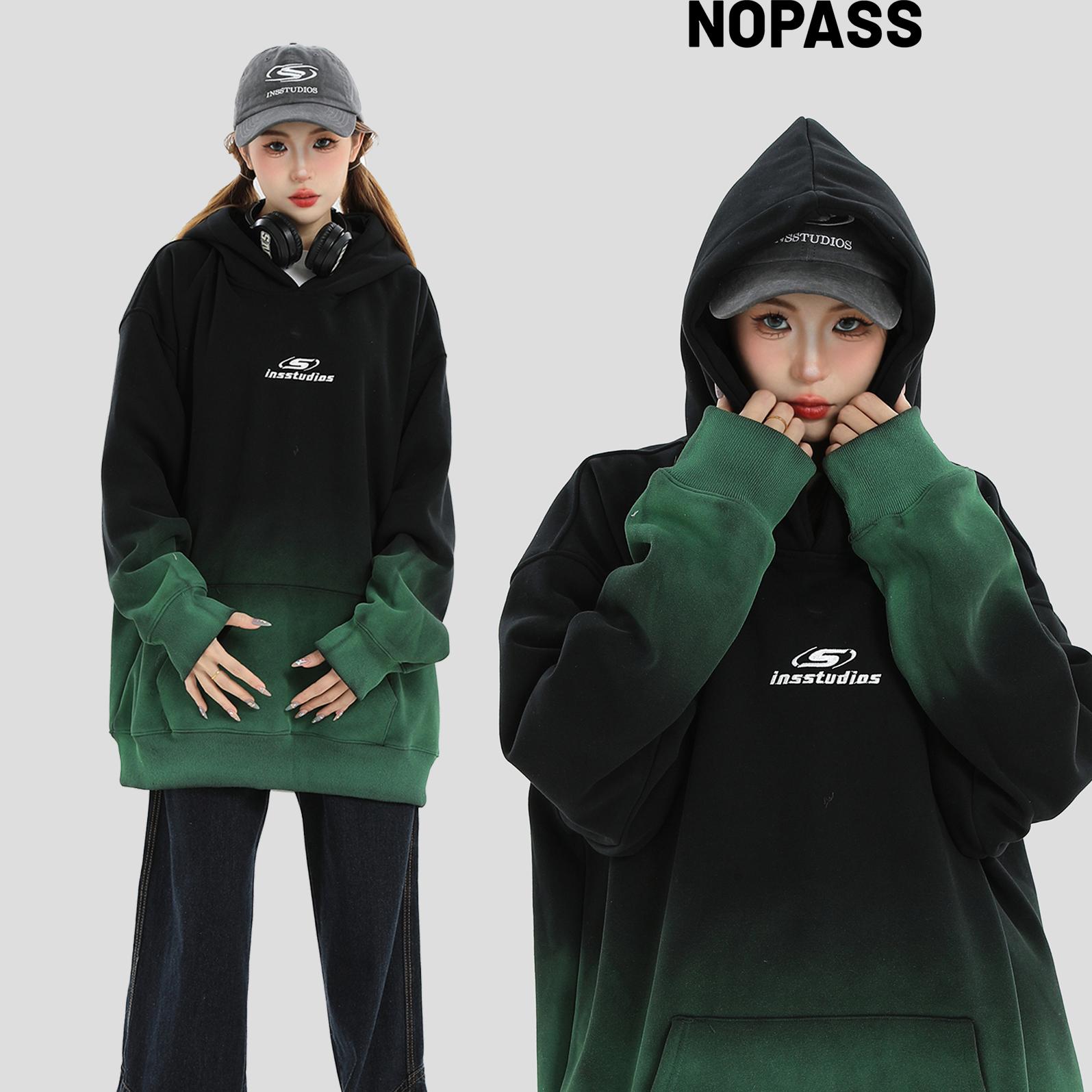 NOPASS喷绘晕染连帽卫衣