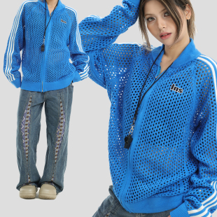 宽松开衫 插肩网眼镂空针织罩衫 外套男女 国潮情侣原创美式 NOPASS