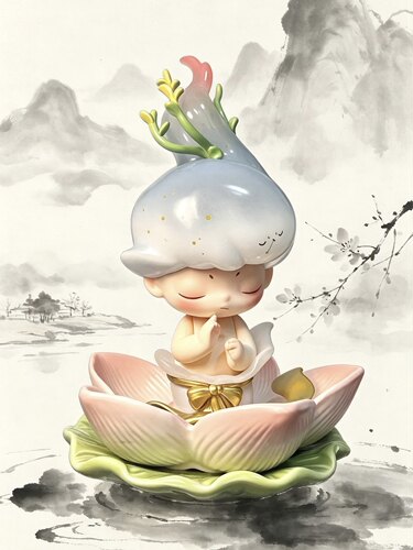泡泡玛特dimoo无烬十四周年手办盲盒莲花底座摆件收纳盒展示道具