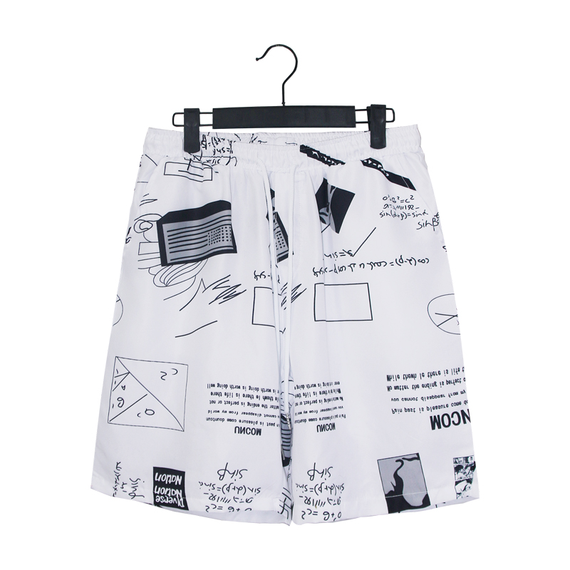 1508-ST17-P20新款沙滩裤印花青年修身大花夏短裤宽松大码五分裤，男装牛仔裤，星座1508-1