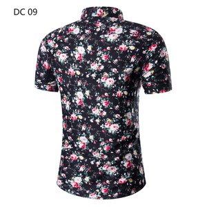 1508-DC09-P20新款大码短袖衬衫印花短袖男夏季新款休闲衬衣潮流图片